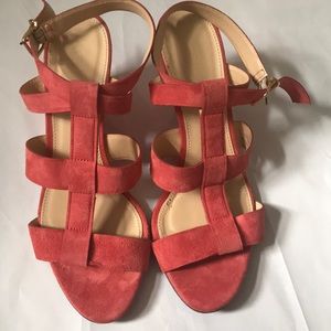 J crew suede wedge sandals gladiator 8 1/2 mint
